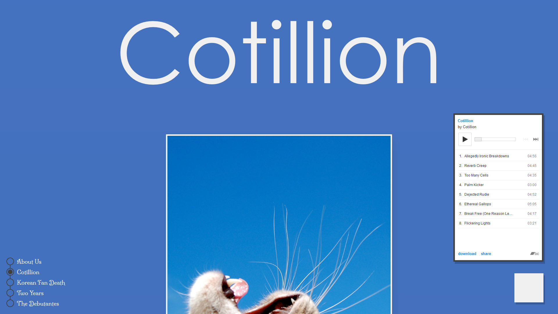 cotillion.band website
screenshot